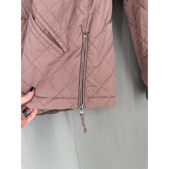Abercrombie Fitch Jacket Womens XS Brown Pink Quilted Bomber Zip Reversible - Picture 7 of 10